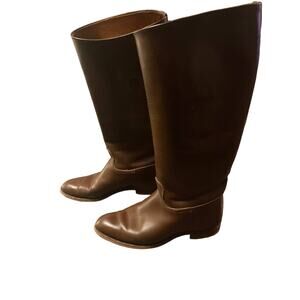 Service Equestrian Boots Womens Size 9 Medium Brown Knee High Pull On Almond Toe